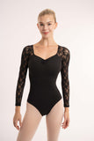 Intermezzo lace back long sleeved leotard 31588