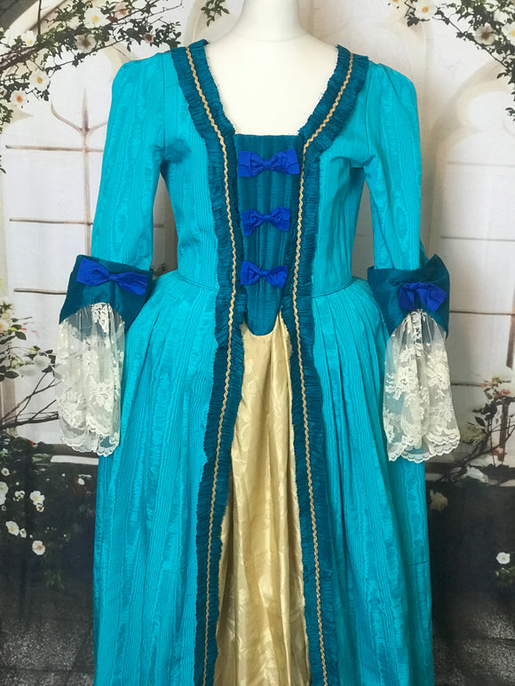 Georgian style turquoise stage dress - hire only
